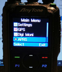 APRS uitzetten met menu hamradio transceiver