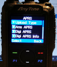 APRS uitzetten met menu hamradio transceiver