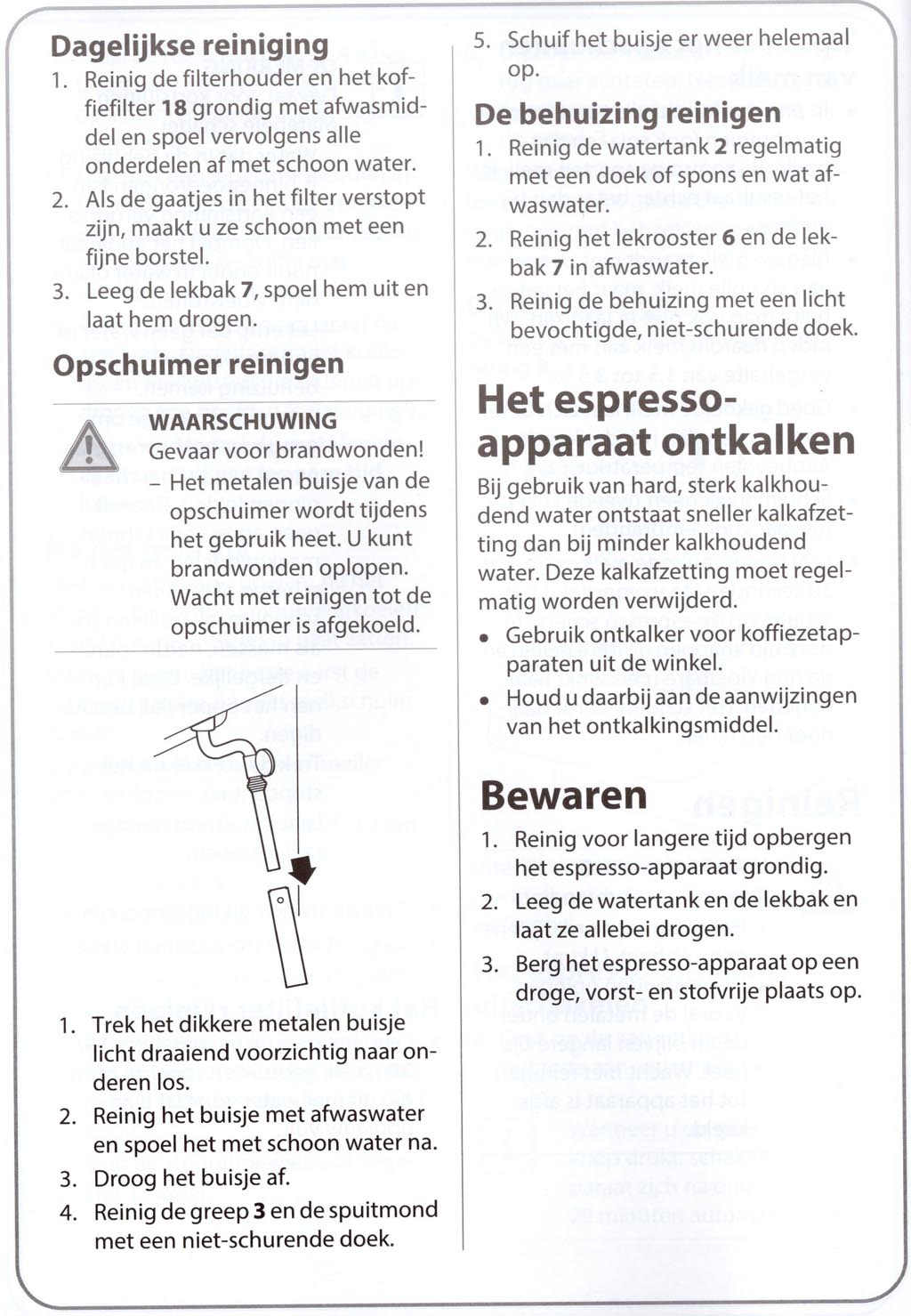 Reinigen en ontkalken koffie machine