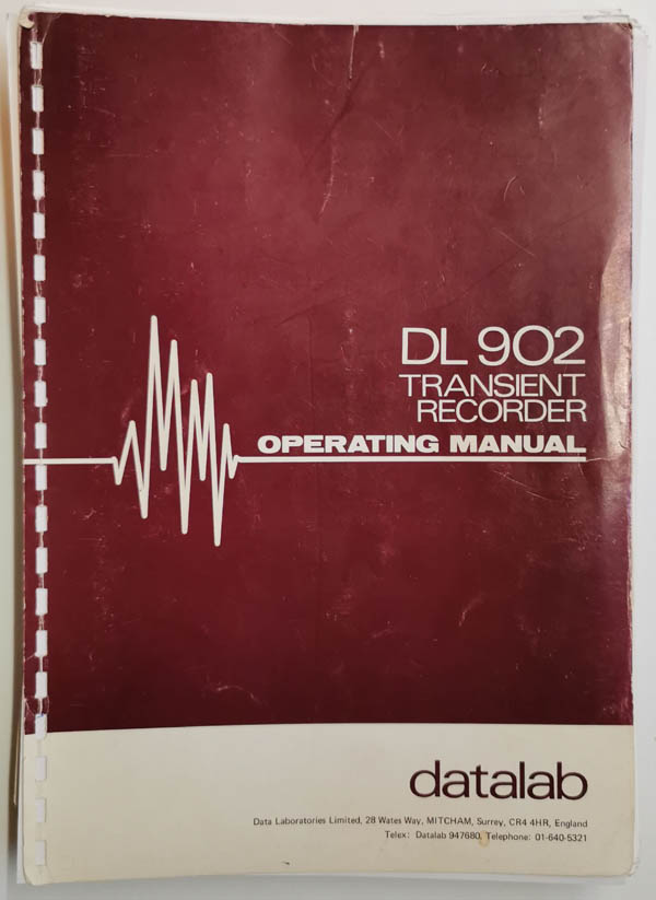 Transient Recorder DL 902, handleiding